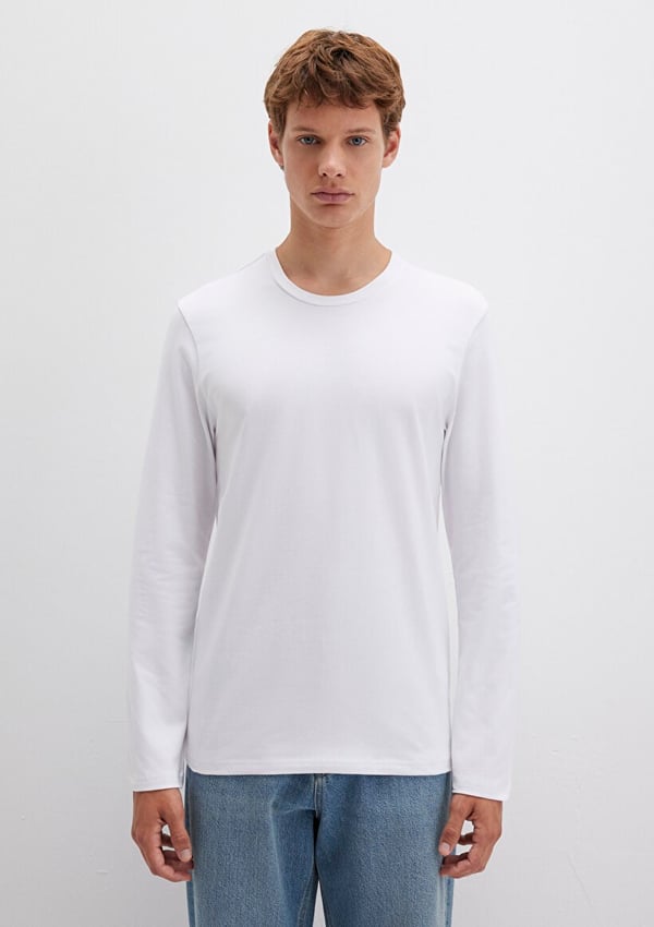 Mavi UZUN KOL PENYE Beyaz Beyaz Erkek T-Shirt