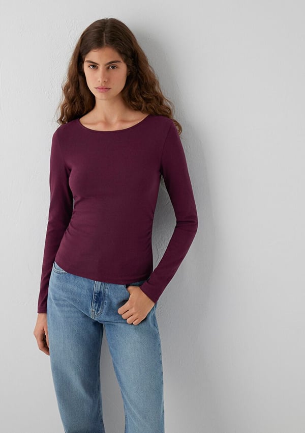 Mavi UZUN KOLLU MODELLİ PENYE Fig Bordo Kadın T-Shirt