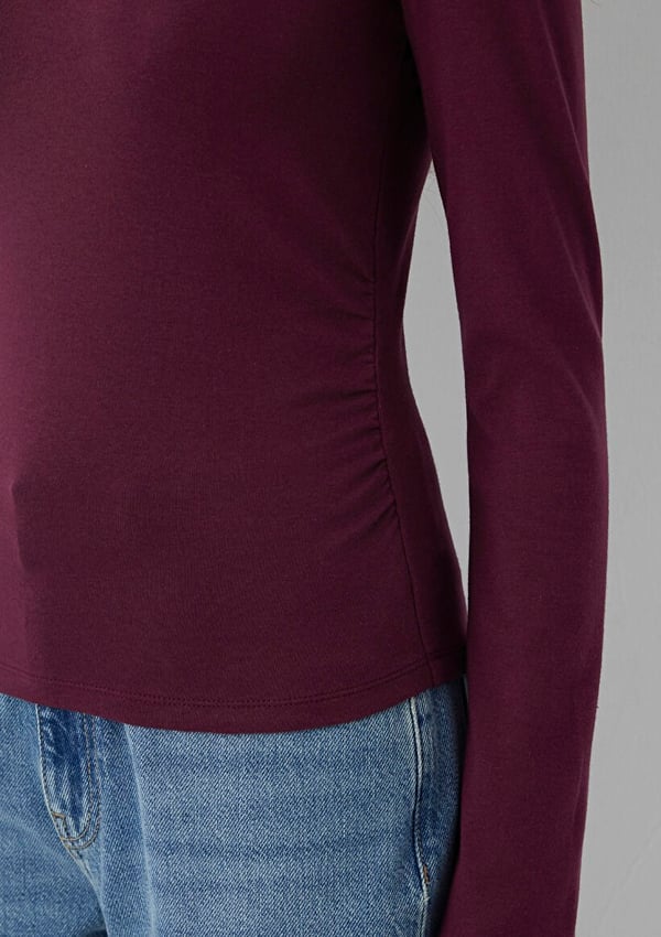 Mavi UZUN KOLLU MODELLİ PENYE Fig Bordo Kadın T-Shirt
