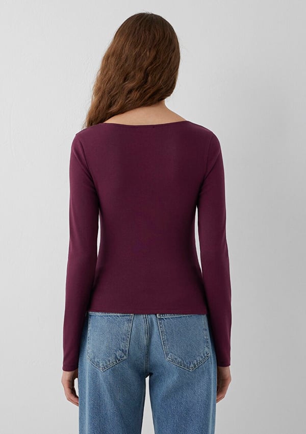 Mavi UZUN KOLLU MODELLİ PENYE Fig Bordo Kadın T-Shirt