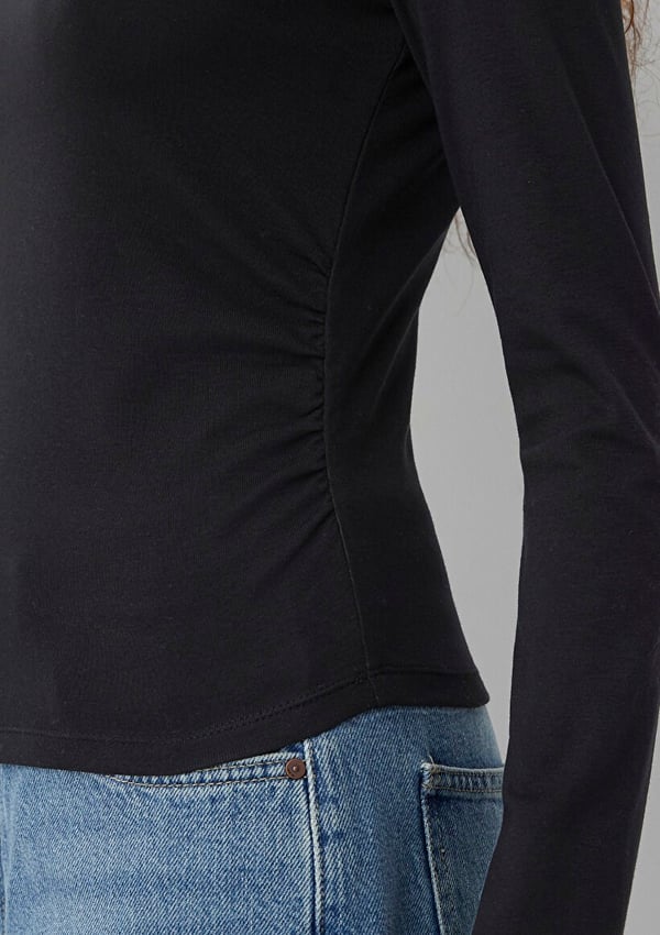 Mavi UZUN KOLLU MODELLİ PENYE Siyah Siyah Kadın T-Shirt