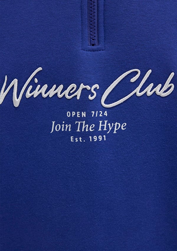 Mavi WiNNERS CLUB YARiM FERMUARLi SWEATSHiRT Lacivert Erkek Sweatshirt