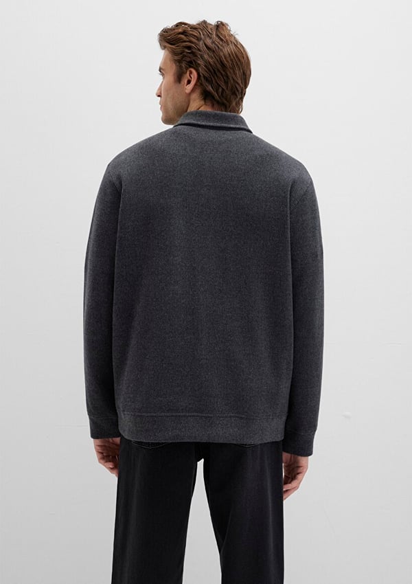 Mavi YARiM DÜĞMELİ SWEATSHiRT Antrasit Melanj Antrasit Erkek Sweatshirt