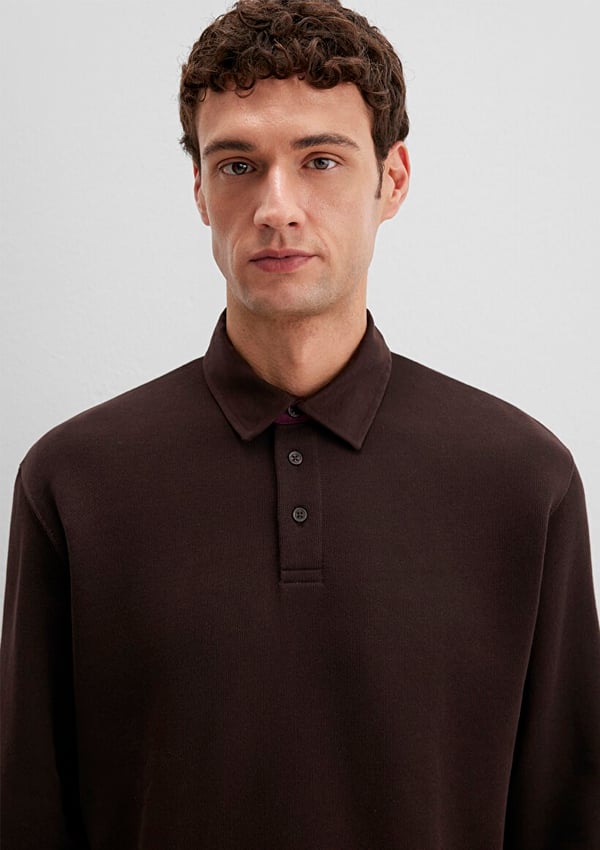 Mavi YARiM DÜĞMELİ SWEATSHiRT Ganache Kahverengi Erkek Sweatshirt