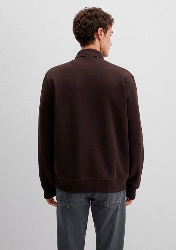 Mavi YARiM DÜĞMELİ SWEATSHiRT Ganache Kahverengi Erkek Sweatshirt