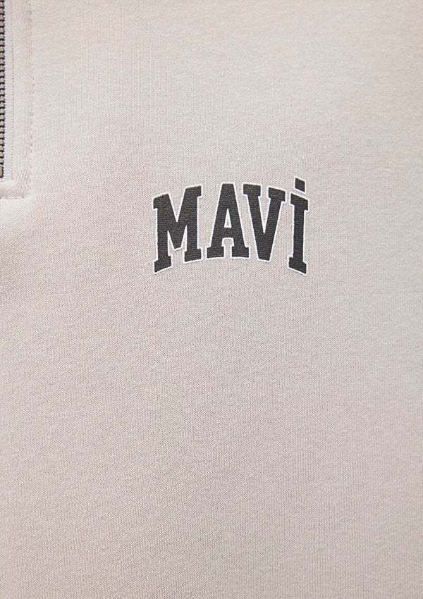 Mavi YARiM FERMUARLi SWEATSHiRT Acik Gri Gri Erkek Sweatshirt