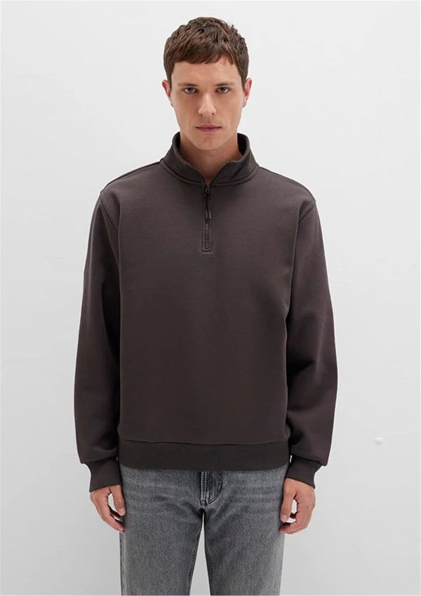 Mavi YARiM FERMUARLi SWEATSHiRT After Dark Kahverengi Erkek Sweatshirt