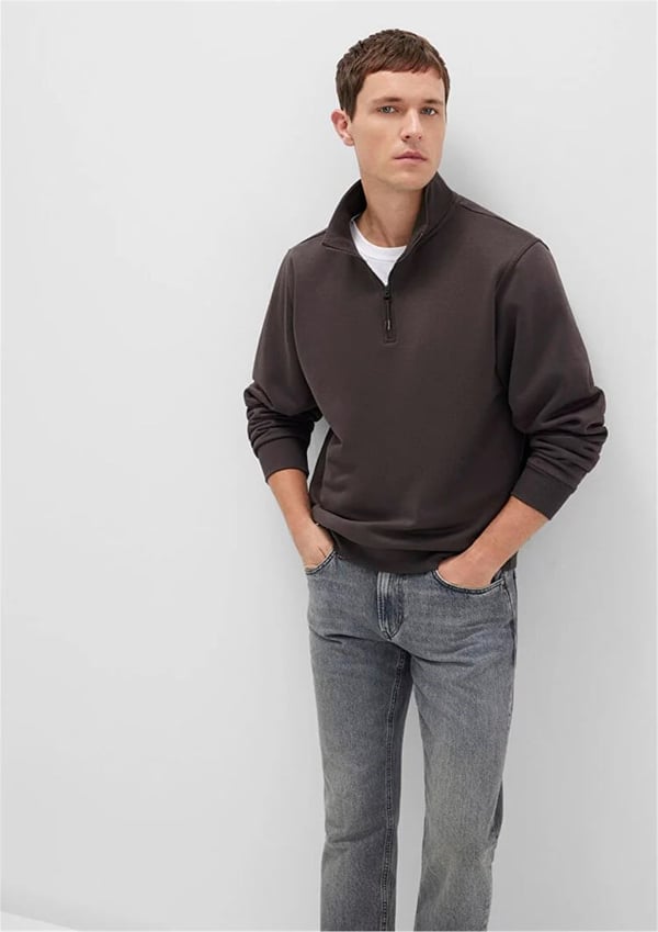 Mavi YARiM FERMUARLi SWEATSHiRT After Dark Kahverengi Erkek Sweatshirt