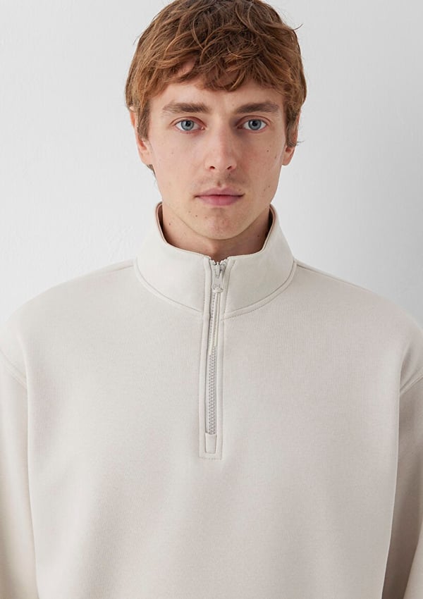 Mavi YARIM FERMUARLI SWEATSHIRT Ay Taşı Beji Bej Erkek Sweatshirt
