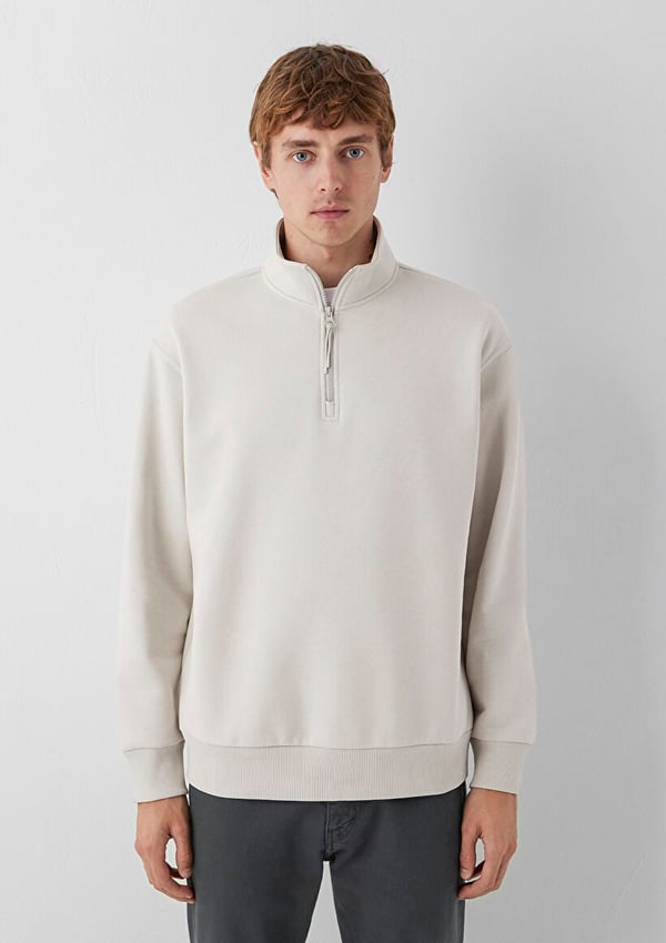 Mavi YARIM FERMUARLI SWEATSHIRT Ay Taşı Beji Bej Erkek Sweatshirt