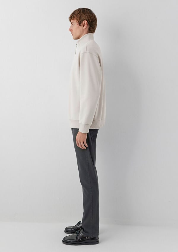 Mavi YARIM FERMUARLI SWEATSHIRT Ay Taşı Beji Bej Erkek Sweatshirt