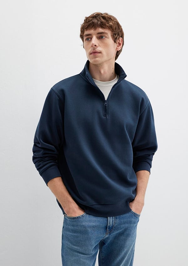 Mavi YARIM FERMUARLI SWEATSHIRT Gece Lacivert Lacivert Erkek Sweatshirt