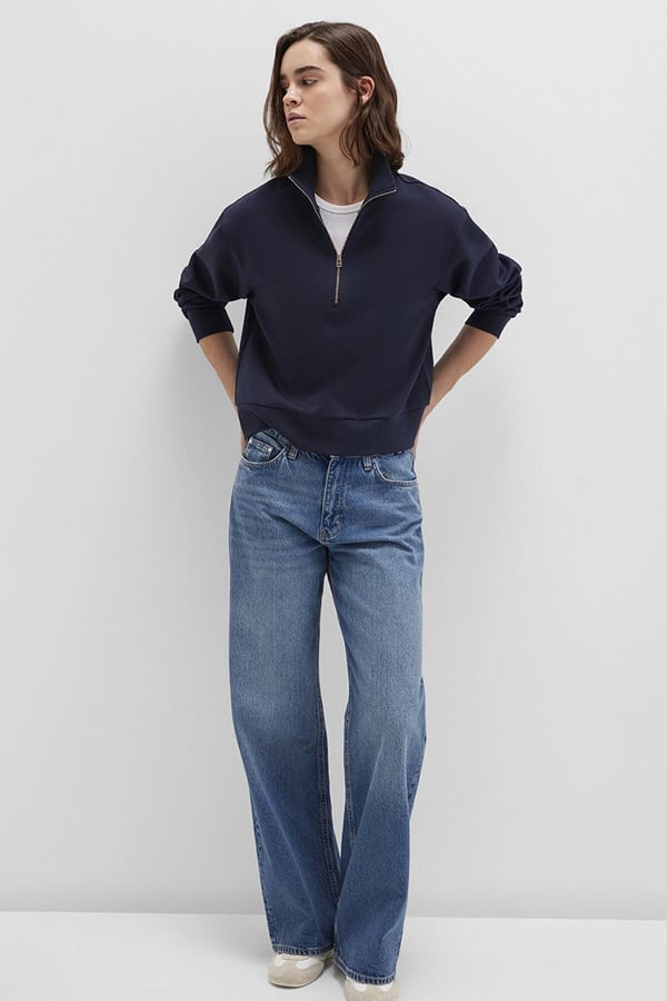 Mavi YARiM FERMUARLi SWEATSHiRT Koyu Lacivert Lacivert Kadın Sweatshirt