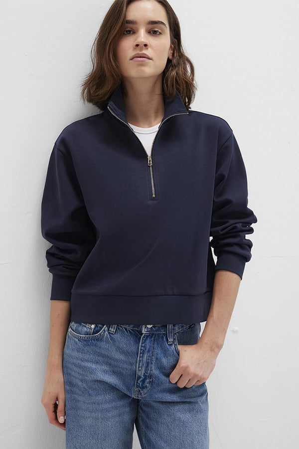 Mavi YARiM FERMUARLi SWEATSHiRT Koyu Lacivert Lacivert Kadın Sweatshirt
