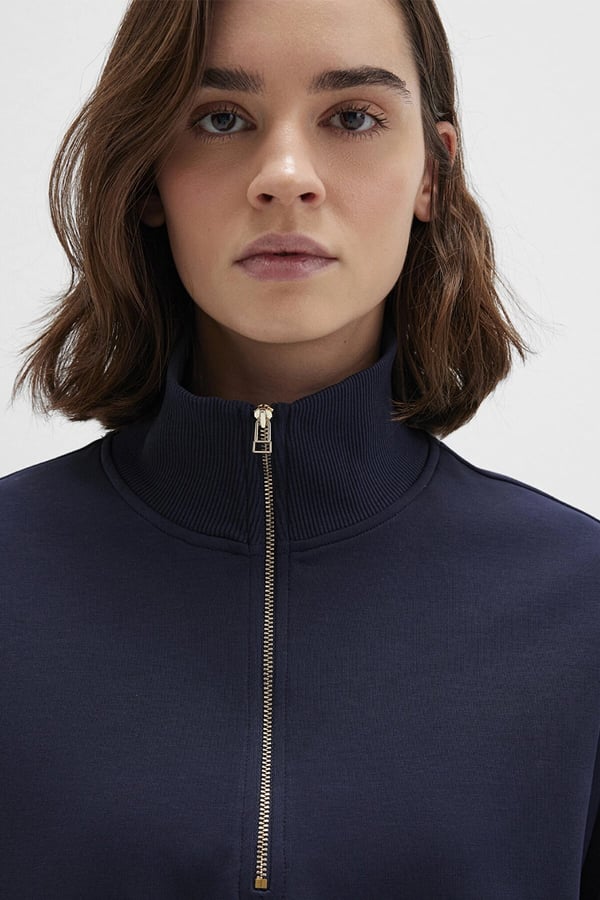 Mavi YARiM FERMUARLi SWEATSHiRT Koyu Lacivert Lacivert Kadın Sweatshirt