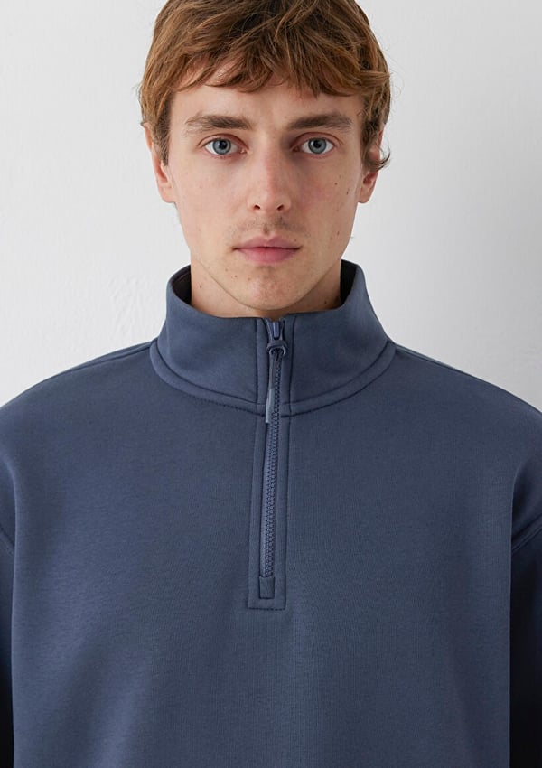 Mavi YARIM FERMUARLI SWEATSHIRT Ombre Mavi Lacivert Erkek Sweatshirt