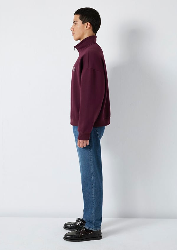 Mavi YARIM FERMUARLI SWEATSHIRT Şarap Bordo Bordo Erkek Sweatshirt