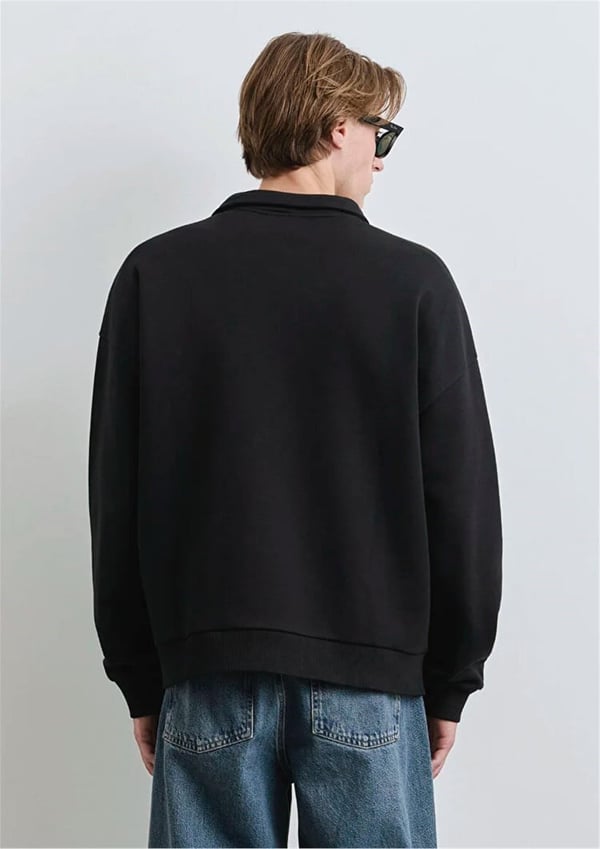 Mavi YARIM FERMUARLI SWEATSHIRT Siyah Siyah Erkek Sweatshirt