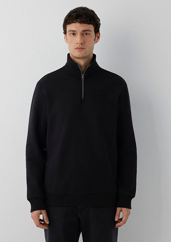 Mavi YARIM FERMUARLI SWEATSHIRT Siyah Siyah Erkek Sweatshirt