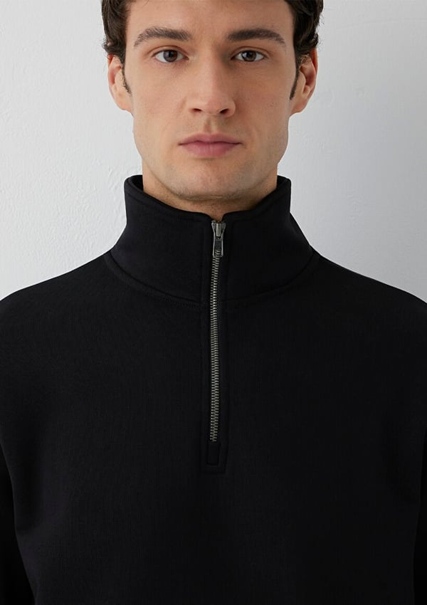 Mavi YARIM FERMUARLI SWEATSHIRT Siyah Siyah Erkek Sweatshirt