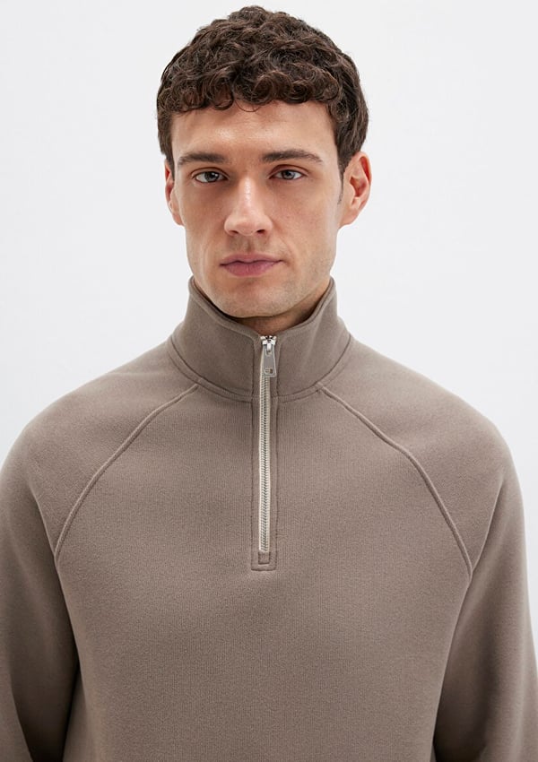 Mavi YARiM FERMUARLi SWEATSHiRT Walnut Kahverengi Erkek Sweatshirt