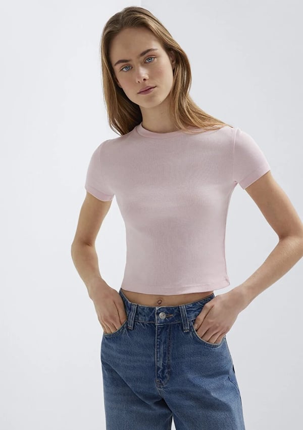 Mavi YUVARLAK YAKA BASIC TİŞÖRT Pink-a Boo Pembe Kadın T-Shirt