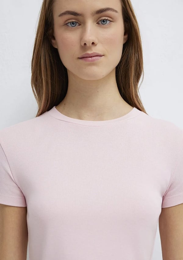 Mavi YUVARLAK YAKA BASIC TİŞÖRT Pink-a Boo Pembe Kadın T-Shirt