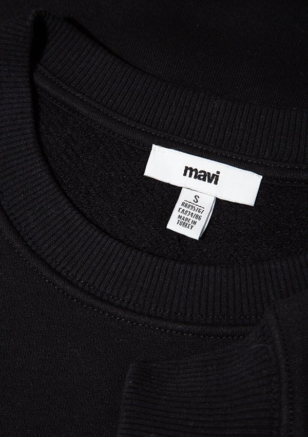 Mavi YUVARLAK YAKA LOGO SWEATSHiRT Siyah Siyah Kadın Sweatshirt