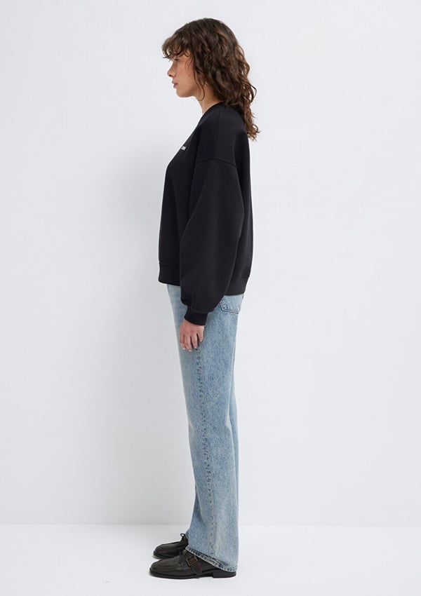 Mavi YUVARLAK YAKA LOGO SWEATSHiRT Siyah Siyah Kadın Sweatshirt