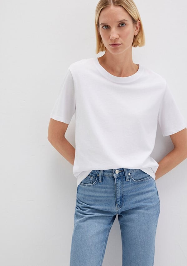 Mavi YUVARLAK YAKA TİŞÖRT Beyaz Beyaz Kadın T-Shirt