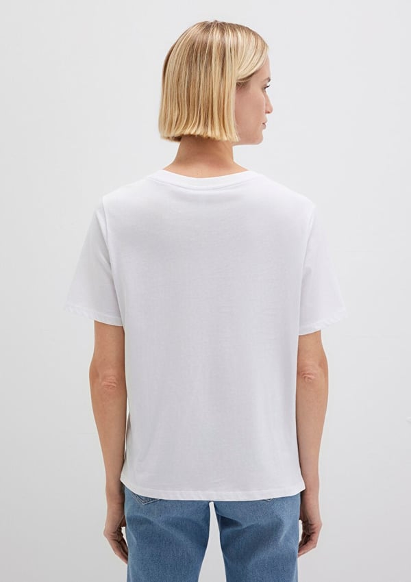 Mavi YUVARLAK YAKA TİŞÖRT Beyaz Beyaz Kadın T-Shirt