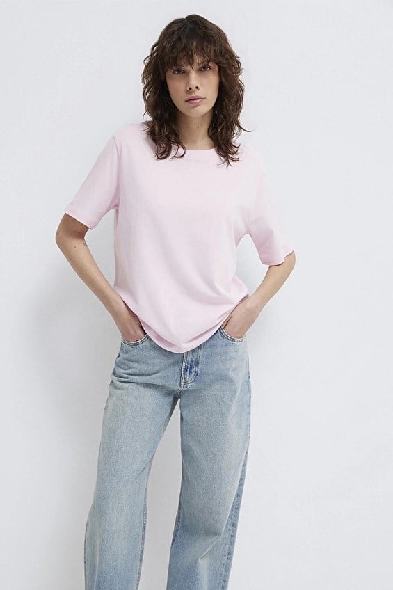 Mavi YUVARLAK YAKA TİŞÖRT Pink-a Boo Pembe Kadın T-Shirt