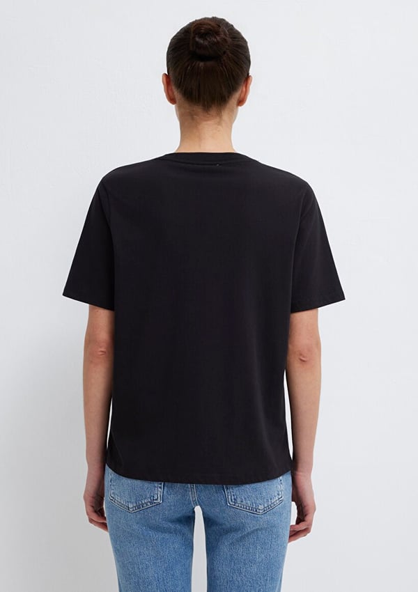 Mavi YUVARLAK YAKA TİŞÖRT Siyah Siyah Kadın T-Shirt