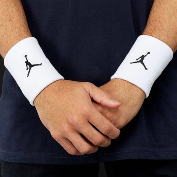 Nike JORDAN JUMPMAN WRISTBANDS 2 PK WHITE/BLACK OSFM Beyaz Sporcu Bilekliği