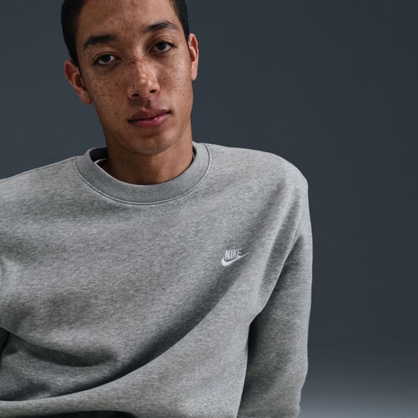 Nike M NK CLUB BB CREW Gri Erkek Sweatshirt