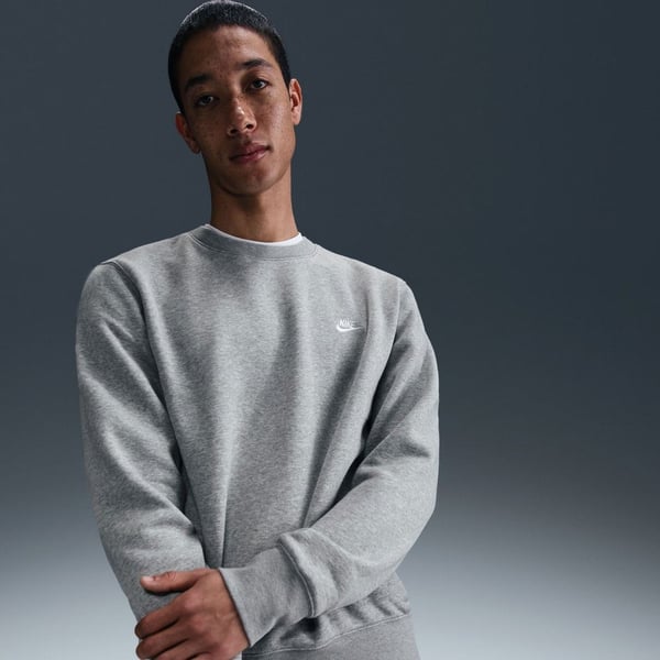 Nike M NK CLUB BB CREW Gri Erkek Sweatshirt