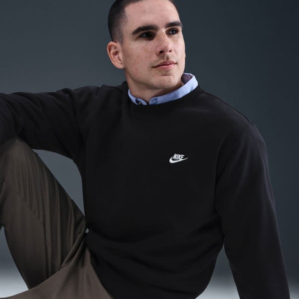 Nike M NK CLUB BB CREW Siyah Erkek Sweatshirt