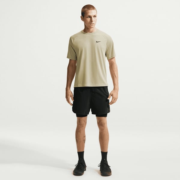 Nike M NK DF FLEX SS TOP Bej Erkek T-Shirt