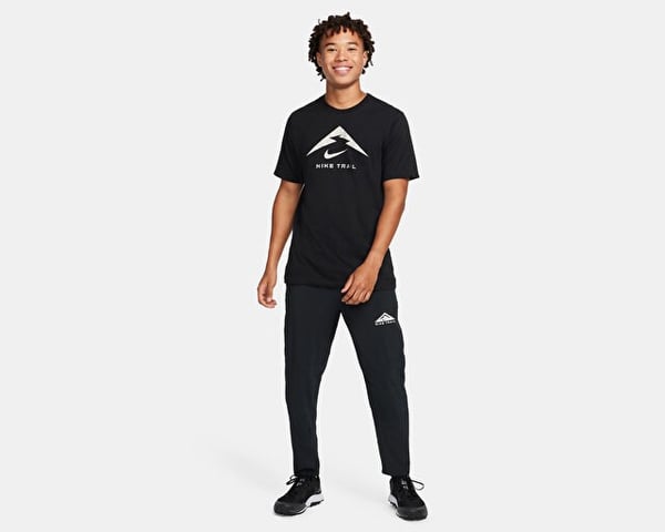 Nike M NK DF TEE TRAIL LOGO Siyah Erkek T-Shirt