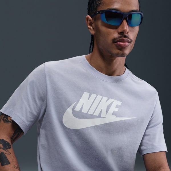 Nike M NSW TEE ICON FUTURA Lila Erkek T-Shirt