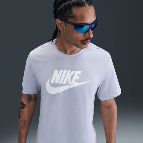 Nike M NSW TEE ICON FUTURA Lila Erkek T-Shirt
