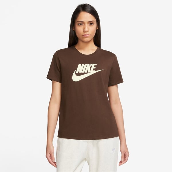 Nike Nike Sportswear Essentials Logo T-Shirt Kahverengi Kadın T-Shirt