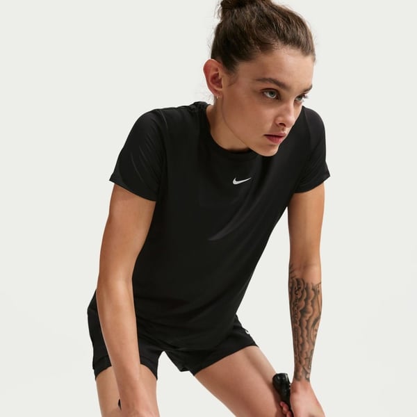 Nike W NK ONE CLASSIC DF SS TOP Siyah Kadın T-Shirt