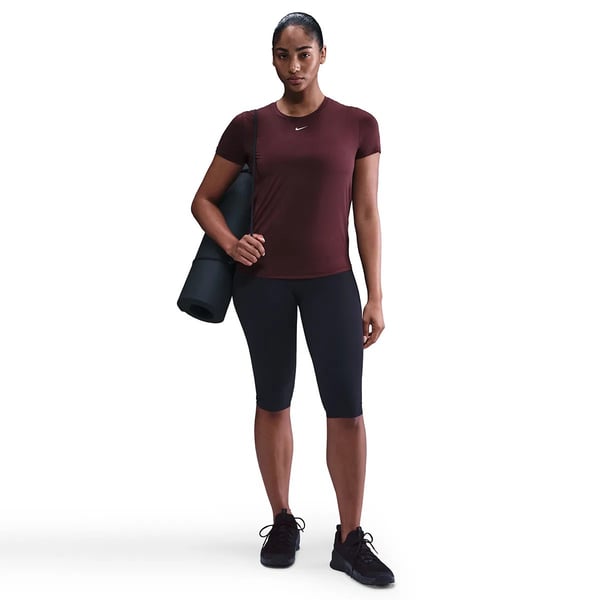Nike W NK ONE CLASSIC DF SS TOP WT Bordo Kadın T-Shirt