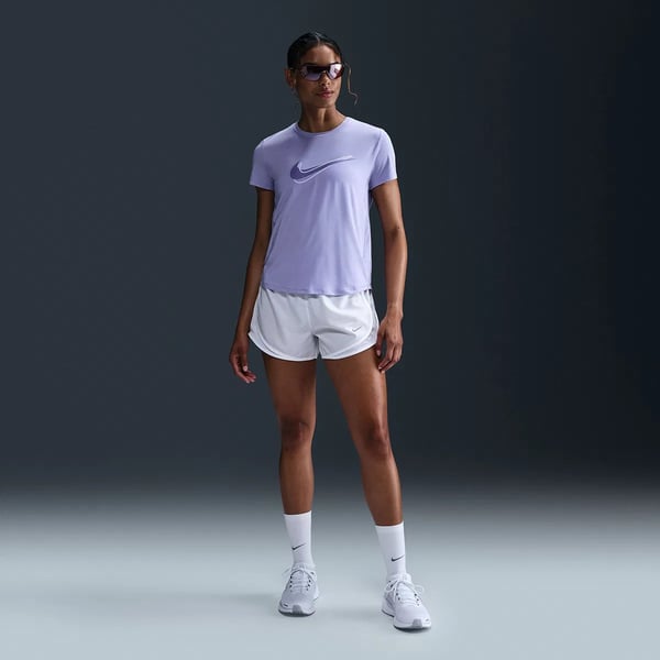 Nike W NK ONE SWSH HBR DF SS TOP Lila Kadın T-Shirt