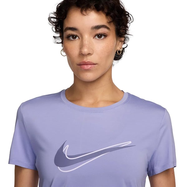 Nike W NK ONE SWSH HBR DF SS TOP Lila Kadın T-Shirt