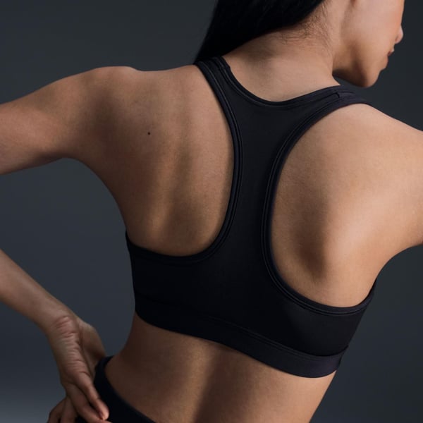 Nike W NK SWSH MED SPT BRA Siyah Kadın Sporcu Sütyeni (Bra)