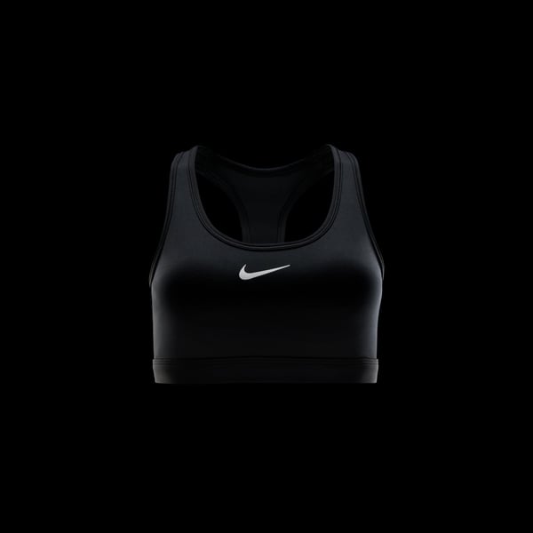 Nike W NK SWSH MED SPT BRA Siyah Kadın Sporcu Sütyeni (Bra)