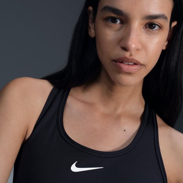 Nike W NK SWSH MED SPT BRA Siyah Kadın Sporcu Sütyeni (Bra)