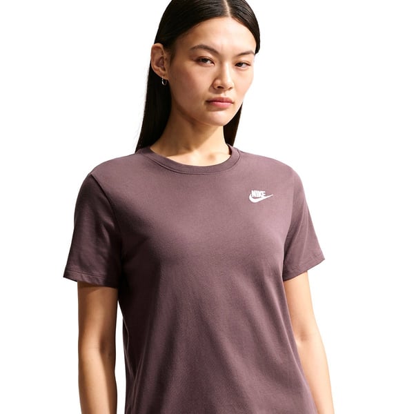Nike W NSW CLUB SS TEE Bordo Kadın T-Shirt